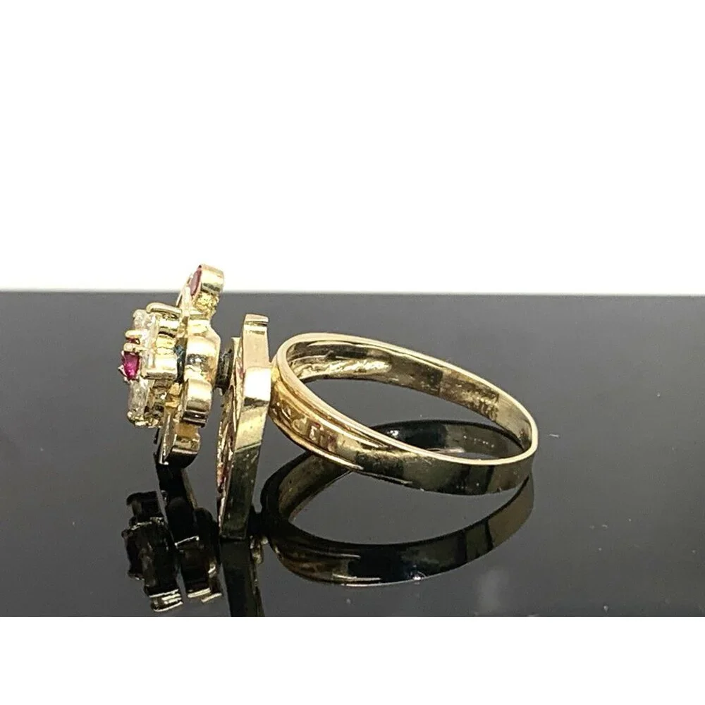 Sweet 15 Birthday Ring Gemstone 14k Yellow Gold Estate Jewelry Women's Size 6.5